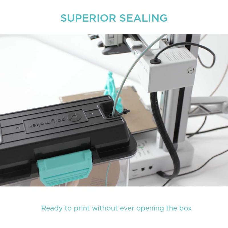 polymaker صندوق تخزين خيوط الطباعة ثلاثية الأبعاد - صندوق بوليدراير للتغليف والحماية المستمرة للخيوط، حامل خيوط الطابعة ثلاثية الأبعاد متوافق مع PA نايلون، PLA، PVB، PETG، ABS، TPU 1.75 مم 2.85 مم - Image 2